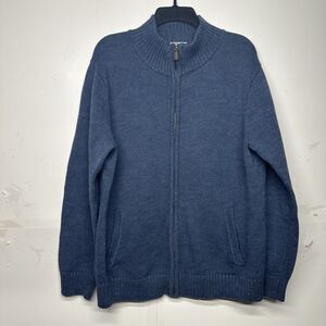 L.L. Bean Men’s Full Zip Sweater Jacket Size Large Blue Knit